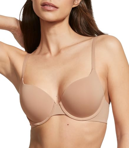 Victoria's Secret Cotton Push Up Perfect Shape T Shirt Bra, Full Coverage, Padded, Smoothing, Bras for Women, Beige (36B)
