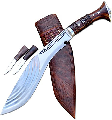 THE NEPAL 33 cm lange Klinge, Gurkha-Khukuri-Messer, 5 Chirra-Khukuri-Messer, Kukri, handgeschmiedet, gehärtete Machete, echte funktionierende Kukri-Machete