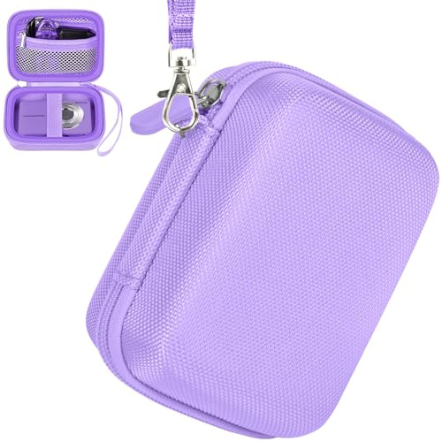 Tasche für Digitalkamera kamera Fotoapparat 44MP FHD 1080p Fotokamera Kompatibel mit Spiegelreflexkamera & Bridgekamera, Mini Retro Aufbewahrungsbox, Reißverschluss Mesh Tasche passt USB Kabel(Lila)
