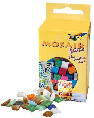NEU Mosaik-Glassteine Mix 200g / ca. 300 Stück, 10 Farben sortiert, 10x10mm