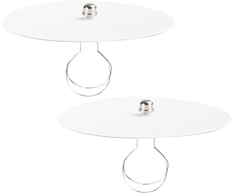 FSLiving 6.7 in Round Diffuser Shade with Clip Adapter, Acrylic Lamp Shade Diffusers for Pendants Light Table Lamp, Fits 7-9 Openings, Frosted White, 2 Packs