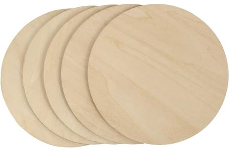 SEWACC 5stücke Rundes Holzbrett Roh Holz Scheibe Unvollendete Holz Kreise Runde Scheiben Für Diy Heimwerker Projekte Wohnkultur Dekoration