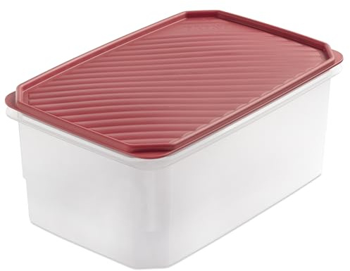 Tatay Tupper Hermético 4,7L Top Flex | Tapa a Presión | Recipientes Herméticos Para Alimentos | Apto Microondas, Lavavajillas, Nevera, Congelador | Plástico Libre de BPA | 28,5x18,5x12,2 cm, Rojo