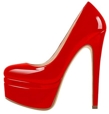 Meinabsatz - Escarpins à talons hauts classiques - Chaussures à plateforme pour femmes, rouge, 43 EU