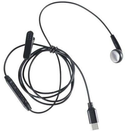 XFUYI Auriculares USB Tipo C Solo Lado Auriculares USB Tipo C Auriculares Individuales con bobinas de micrófono Cable Reforzado Tipo C