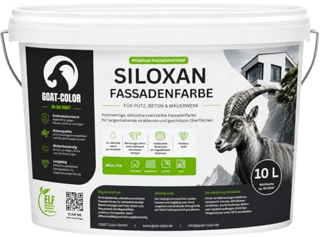 GOAT Siloxan Fassadenfarbe | Silikonharzverstärkt | Hochatmungsaktiv (Weiß, 2,5 Liters)