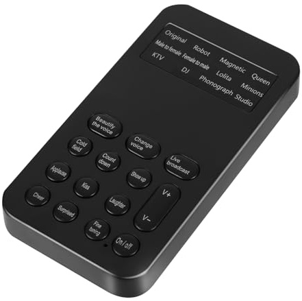 CLISPEED Changeur de Voix Mini Carte Son Externe Abs Noir 8 Effets Sonores et Réglage Fin pour Diffusion en Direct et Enregistrement sur Ordinateur