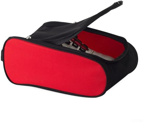 Yhenlovtt Wasserdichte staubdichte Schuhtasche, tragbare Polyester-Sport-Tragetasche mit Griff, faltbare Aufbewahrung für Outdoor-Reisen, Sportausrüstung, Grün (rot)