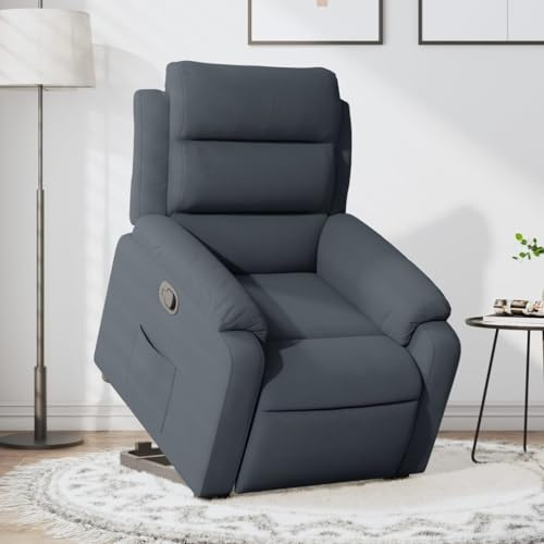 Frdhee Chaise d'allaitement, fauteuil de relaxation avec aide au relèvement, en velours, gris foncé, fauteuil lounge pour salon et chambre à coucher