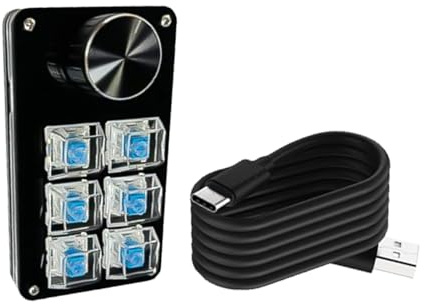 NVOQILIN Tastiere programmabili con la manopola personalizzabile, tastiera meccanica di gioco 3key/4key/6key/8key, hot swappable