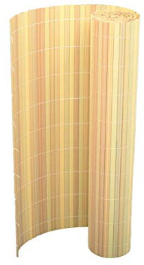 bambus-discount.com Balkon Sichtschutz Kunststoffmatte 100 x 300cm bambusfarben - Niedrige PVC Sichtschutzmatte 1m x 3m