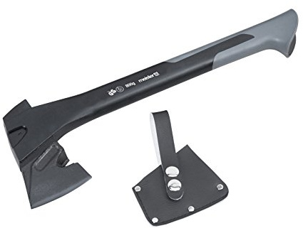 Meister Spaltbeil Tornado - 800 g - Vibrationsarmer Stiel aus Nylon - Kompakte Form - Rutschfeste Grifffläche - Zum Spalten von Holz / Handbeil mit Schneidschutz / Spaltbeil / Camping-Beil / 2152900