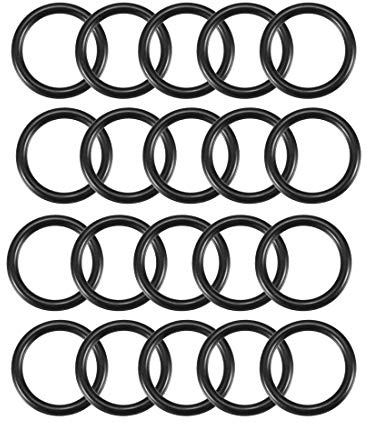sourcing map Packung mit 20 Gummi O Ringe 20mm AD 16mm ID 2mm Breite | Metrisch, Dichtung