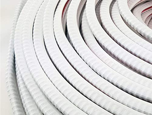 KS1-2W Kantenschutzprofil von SMI-Kantenschutzprofi - PVC Gummi Klemmprofil - Klemmbereich 1-2 mm - mit Stahleinlage - Kantenschutz - Weiß - einfache Montage, selbstklemmend ohne Kleber (5 m)