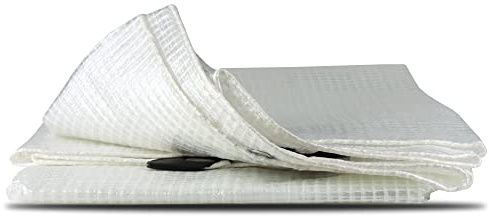 Bortaberg Tarpaulin Strengthened Waterproof Heavy Duty - Clear Tarp Sheet - Premium Quality Cover Made of 100gram/sm Reinforcing Mesh, for Camping Fishing Gardening Pets ([m]2x2 || 6.5'x6.5')
