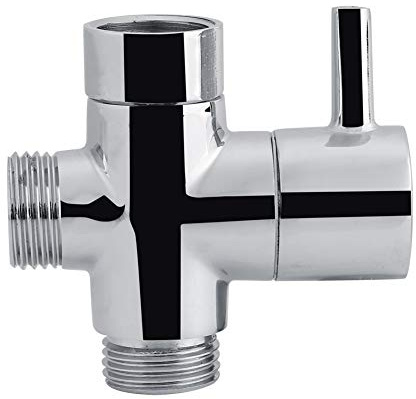 3 Way T Shape Diverter Shut Off Angle Valve Shower Bidet Sprayer Water Adapter Chrome Color Bathroom Toilet
