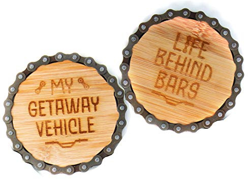 Boxer Gifts Bars & Getaway Bike Chain Coaster Set | Fun Cycling Themed Gift For Him | Great For Birthday Christmas Father’s Day