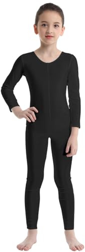 Agoky Unisex Mädchen Jungen Basic Ganzkörperanzug Einteiler Schlafanzug Jumpsuit Kostüm Ballettanzug Overall Langarm Body