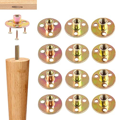 12 Pièces Écrou de Bride à 3 Trous M10 Écrou en T à 3 Trou en Brad Écrou en T à Base Ronde en Acier Galvanisé Bride d'écrou en T pour la Fixation de Meubles de Connexion