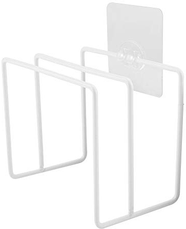 Restokki Deckelhalter Tellerständer Abtropfgestell Pfannendeckel, Wandmontage, Selbstklebender Deckel, Schneidebrett Organizer, Ständer, Aufbewahrungstablett, Organizer Für Küchenschrank(Weiss)