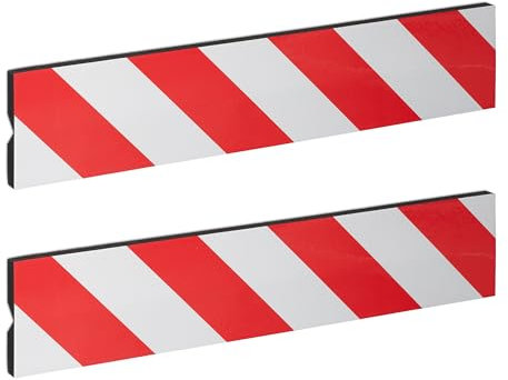 Relaxdays Paracolpi Garage, Set da 2, Protezione Portiere Auto, Adesivo Eva Paraurti da Muro, 50 x 10 cm, Rosso Bianco