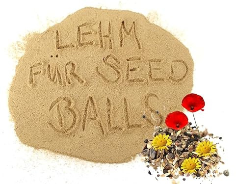 Samenbomben Set mit Lehmpulver & Saatgut - Baumaterial für Seedballs 300g | Lehmpulverfür Samenbomben: DIY Set inkl. Saatgut zur Förderung der Artenvielfalt – Kreativer Bastelspaß