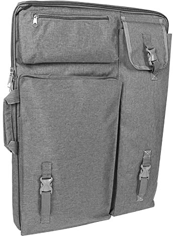 Sac à Outils, Outils de Peintre sur Toile Mate, Outils de Peintre avec Grande Poche pour Fournitures Artistiques (Gray)