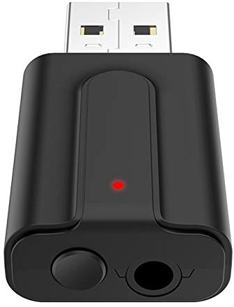 Biwwubik Transmisor y receptor Bluetooth USB inalámbrico Bluetooth 5.0 adaptador 2 1 Mini 3,5 mm estéreo para TV auriculares PC