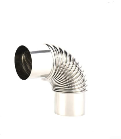 Cloudpower 90 Grad Winkelrohr Ø 70mm feueraluminiert (FAL) Stahl Ofenrohr Bogen Rohr, Edelstahl-Rohrbogen hohe Präzision Hitzebeständiges Rauchrohr für Öfen, Bogen Kaminrohr Standard, Silber