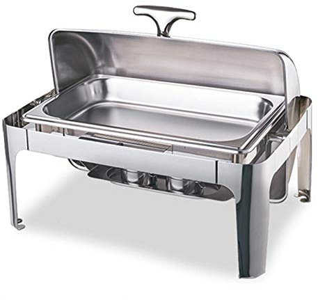 Chafing Dish, Stainless Steel Chafing Dish Set Buffet Silver Catering Warmer Set, Rectangle Chafing Dish Set, for Buffet Catering Kitchen Party(Color:Double Grid)