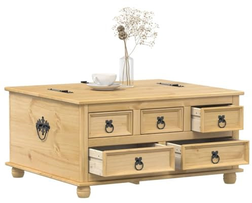 AJJHUUKI Outdoor Möbel-Aufbewahrungsbox Corona 90x78x45 cm Massivholz Kiefer Möbel
