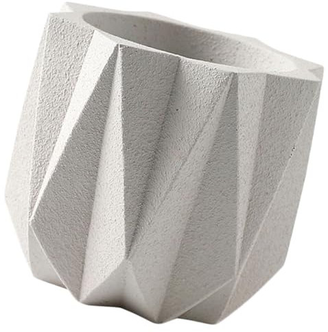 BESPORTBLE Moderner Weißer Zement-blumentopf Mit Ablaufloch Mattierte Kreative Blumenvase Für Innen Außenbereich Stilvoller Pflanzkübel Für Sukkulenten Zimmerpflanzen Balkon Und Bürodeko