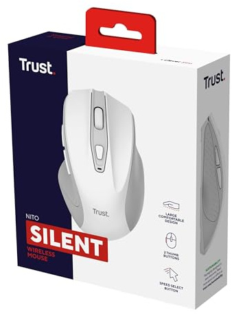 Trust NITO Silent Wireless Mouse - White Maus Kabellos, USB Weiß 5 Tasten | 2200 dpi