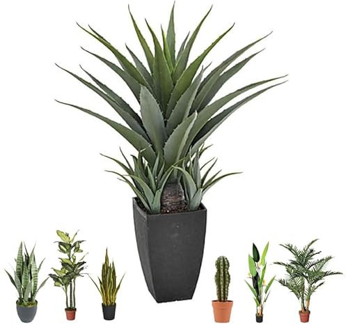 Suinga Pianta di agave artificiale, 73 cm, con vaso, ideale per interni ed esterni, decorazione da giardino, piante realistiche in plastica per ambienti moderni, resistente ai raggi UV