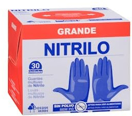 Genérico Guantes de nitrilo Bosque Verde talla grande desachables Caja 30 ud. Pack 2