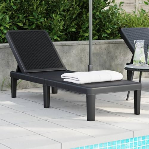 Xichuzi Sonnenliege Schwarz 159x57x83,5 cm Polypropylen, Gartenliege, Liegestuhl, Sonnenstuhl, Sonneninsel Outdoor, Liegen, Gartenmöbel, Bäderliege, Relaxliege - 4008100