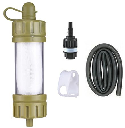 SOUUXIU Purificatore d'acqua di sopravvivenza all'aperto, mini cannuccia filtrante per campeggio escursionismo zaino in spalla, filtra le impurità e riduce la torbidità con precisione fino a 0,01