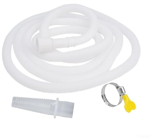 White Air Conditioner Drain Pipe, Replacement Air Conditioner Drain Hose With Clamp And Connectors For Air Conditioners Washing Machines(4m)