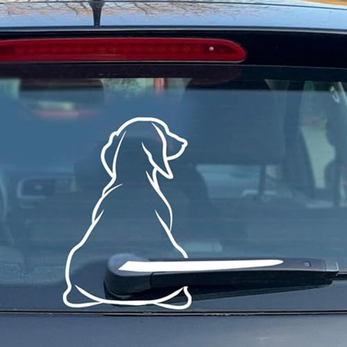 Funny Dog Moving Tail Decal Dog Windshield Wiper Sticker, Cute Animal Puppy Car Sticker, Waterproof Rear Window Wiper Decal Decoration Automotive Decals, Tell Your I Said Hi