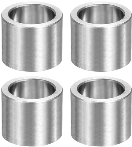 QUARKZMAN M16 Metall Abstandshalter 16mm ID x 22mm OD x 23mm L 4 Stück | Edelstahl Abstandshalter Rund Gewindelose Standoff Buchse Glatte Oberfläche für Schrauben Bolzen, Silber