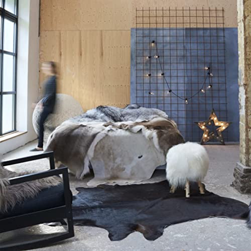 Juroupi Tappeto in Vera Pelle Bovina Nero 150x170 cm,Tappeto,Tappeto di Zona,Tappeto Salotto Moderno,Tappeti Moderni-284341