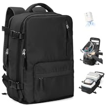 SZLX Vacuum Backpack Travel Bag with Pump Large Travel Backpack Cabin Size Ryanair for Women Men Easyjet Wizzair Underseat Hand Luggage Carry on Cabin Size Flight Rucksack Fit 14 Inch Laptop