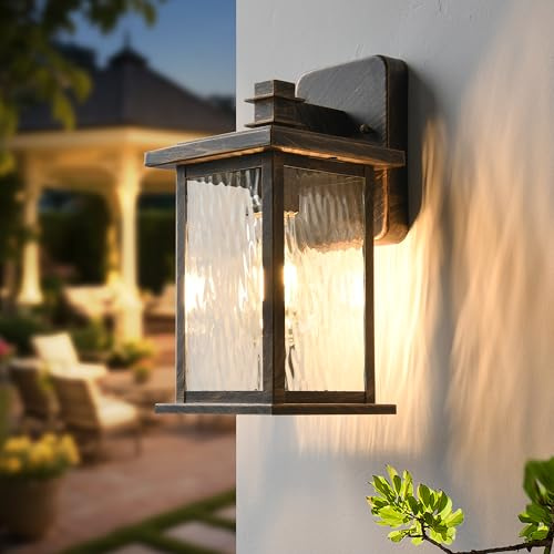 Dythwron Wandleuchte Aussen, Außenwandleuchten mit Klarglas, IP44 Wasserdicht, Retro E27, Außenlampen Beleuchtung Außenwandleuchte Verandaleuchten (Bronze)