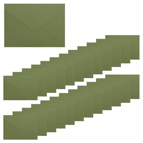 ZSUIQIN Umschläge 25 Stück, Briefumschläge Grün, Kuvert, Briefumschläge B6, 19.3 × 13.3 cm - Nassklebung ohne Fensterfür Briefe, Grußkarten, Einladungskarten, Geburtstagskarten (Grasgrün)