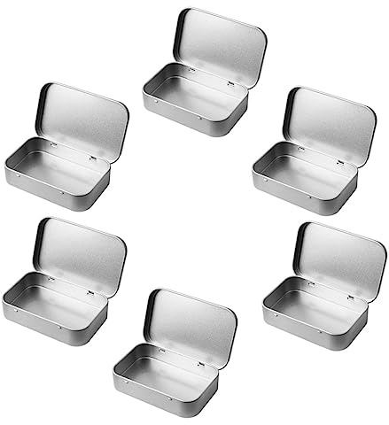 Sewroro 6 pièces Boîte Métallique Portable avec Couvercle Lot de Boîtes Tôle pour Petits Objets Rangement Empilable et Organisateur Polyvalent pour Bijoux Échantillons et Accessoires