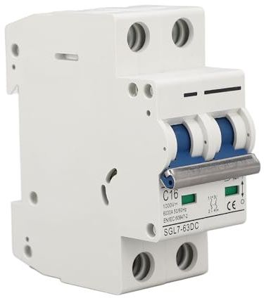 Interruttore di circuito in miniatura CC 2p 1000V 16A Din Rail Mount PV PV Sispita Scollegamento Scollegamento Termico Rilascio magnetico Potente Interruttore a Miniatura DC per