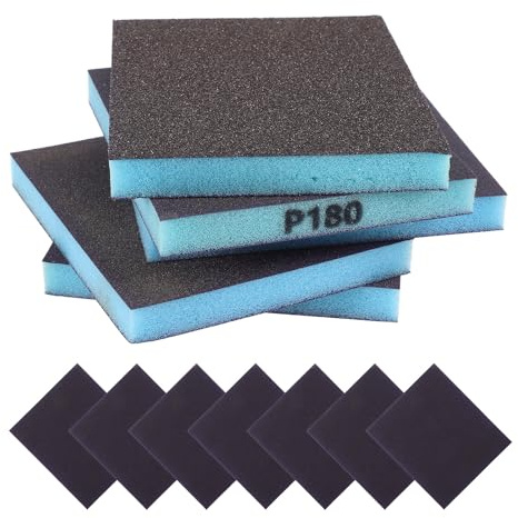 Operitacx 12 Stück Schleifschwämme, Waschbare Und Wiederverwendbare Nass-trocken-schleifpapier-schleifpads aus Schaumstoff, Körnung 60/80/120/150/180/240, für Holz, Gips, Möbel