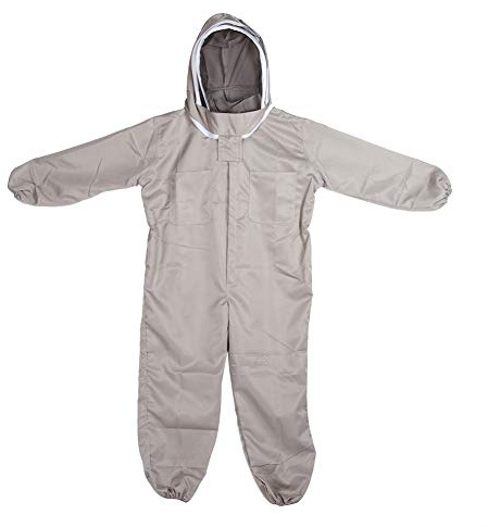 Baxnore Traje de Apicultor con Capucha de una Pieza Berezo Protective Ropa Anti -Bee Equipo de Apicultura de algodón Duradero para apicultores Gris 180 190 cm