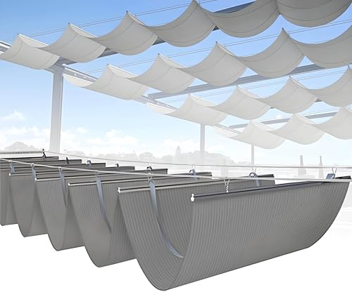 Tenda avvolgibile di ricambio per pergola, 1,3 x 4 m, vela ombreggiante per esterni, giardini, terrazze, ponti e gazebo, protezione UV e copertura resistente alle intemperie