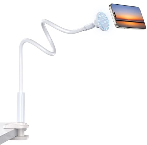 DiTouch Magnetischer Handy Ständer für Bett, Mag Safe Handyhalter Tisch Faltbarer iPhone Ständer mit Metallringe kompatibel mit i-Phone 17 16 15 14 13 12 und Magsafe Hülle, Pixel 10/10 Pro/10 Pro XL